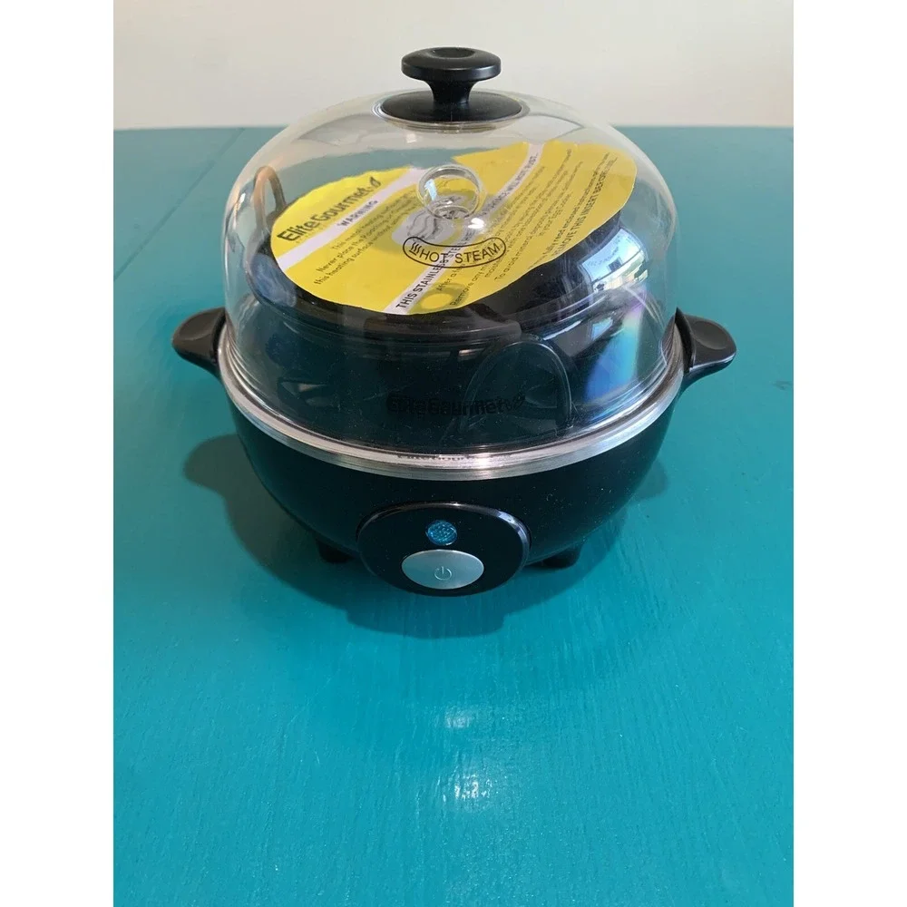 Elite Gourmet Rapid Egg Cooker, 7 Easy-To-Peel, Hard, Medium, Soft Boiled Eggs